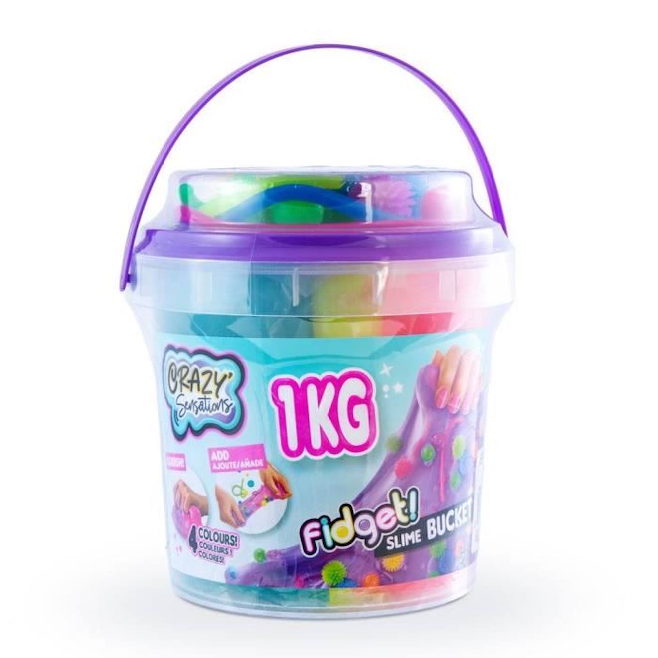 Fidget Slime - Baril De 1kg - Canal Toys - Texture Extensible Et Non Collante - Inclus 14 Fidget Toy