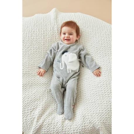 Bébé-Pyjama 1 pièce imprimé éléphant en velours