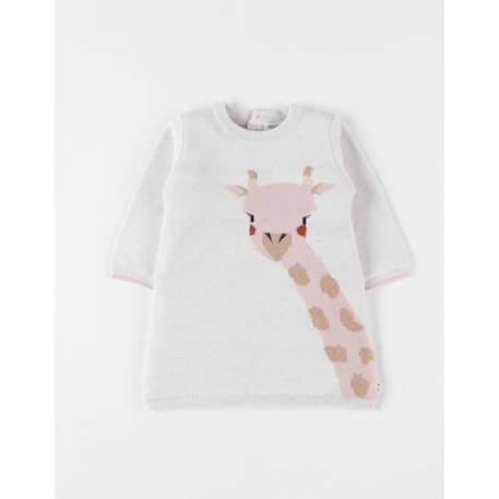 Bébé-Robe girafe en tricot chiné