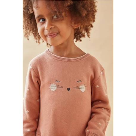 Robe manches longues en tricot motif chat ROSE 2 - vertbaudet enfant 