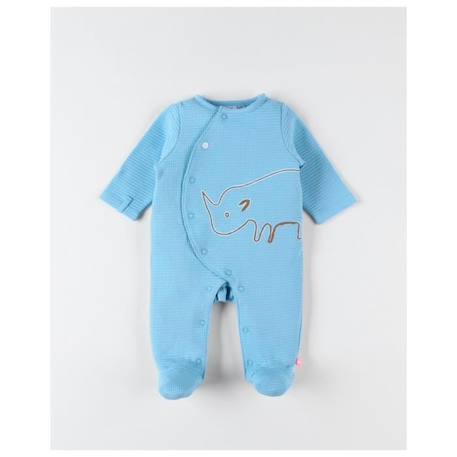 Bébé-Salopette, combinaison-Pyjama 1 pièce en jersey gaufré imprimé rhino
