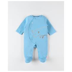 -Pyjama 1 pièce - Noukie's - Imprimé rhinocéros - Jersey gaufré - Bleu - Bébé garçon