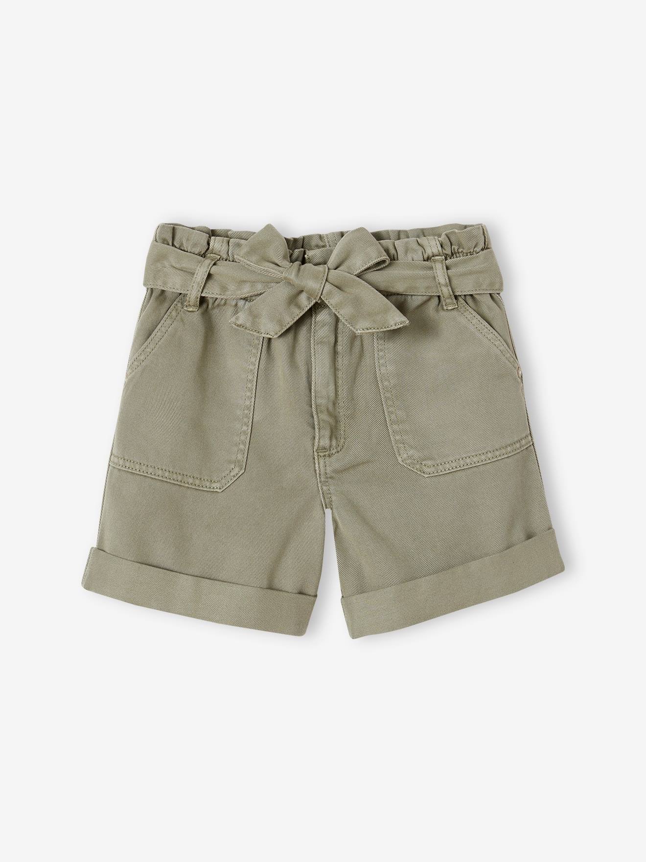 Short style paperbag fille kaki