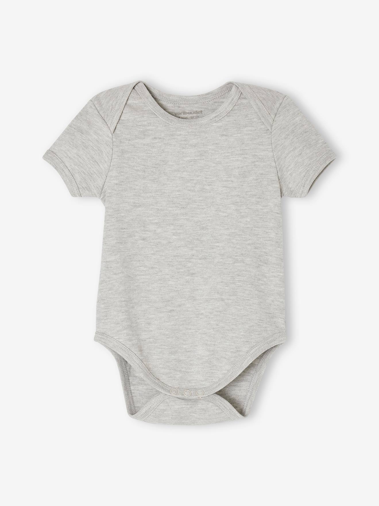 Lot de 7 bodies manches courtes emmanchure US bébé BASICS multicolore (Vertbaudet) - Image 2