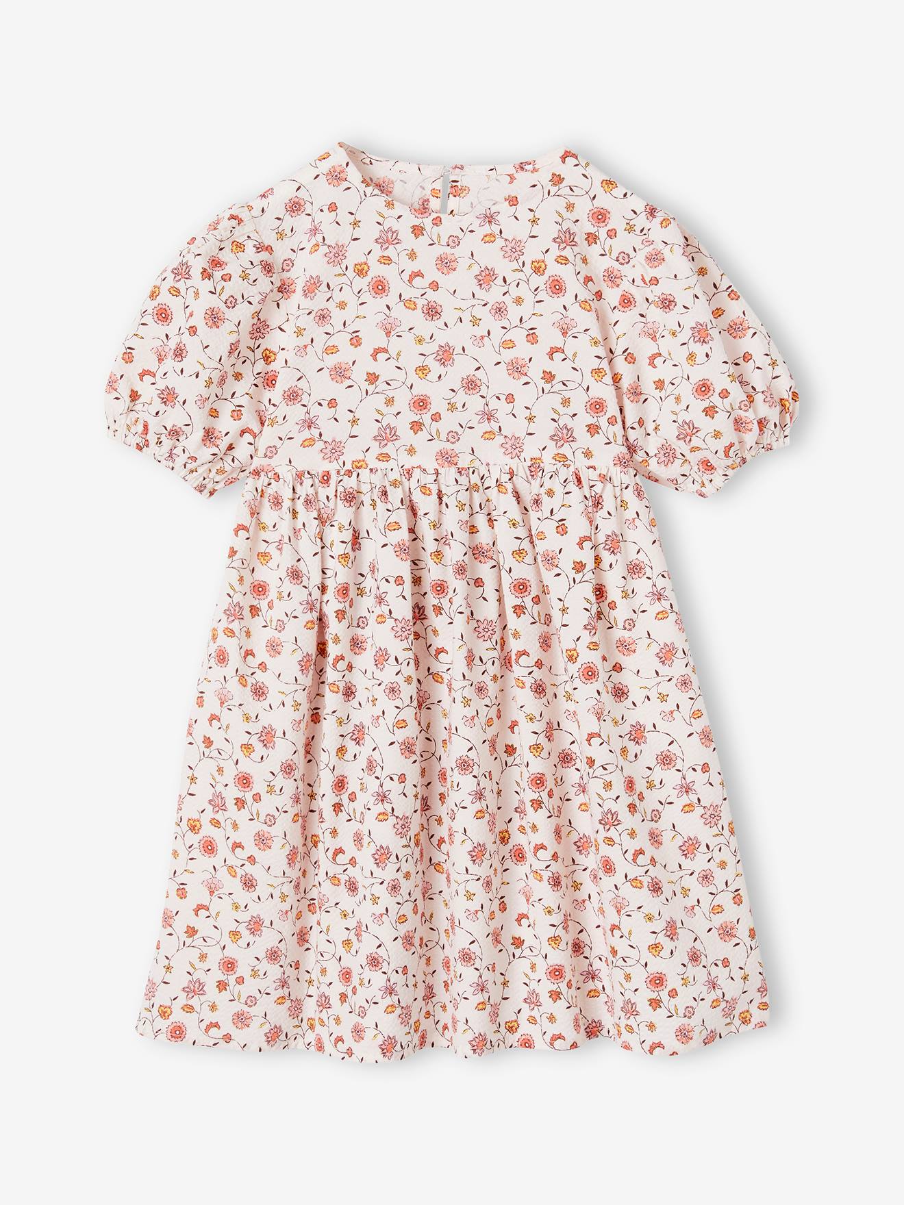 Robe en seersucker fille rose pâle