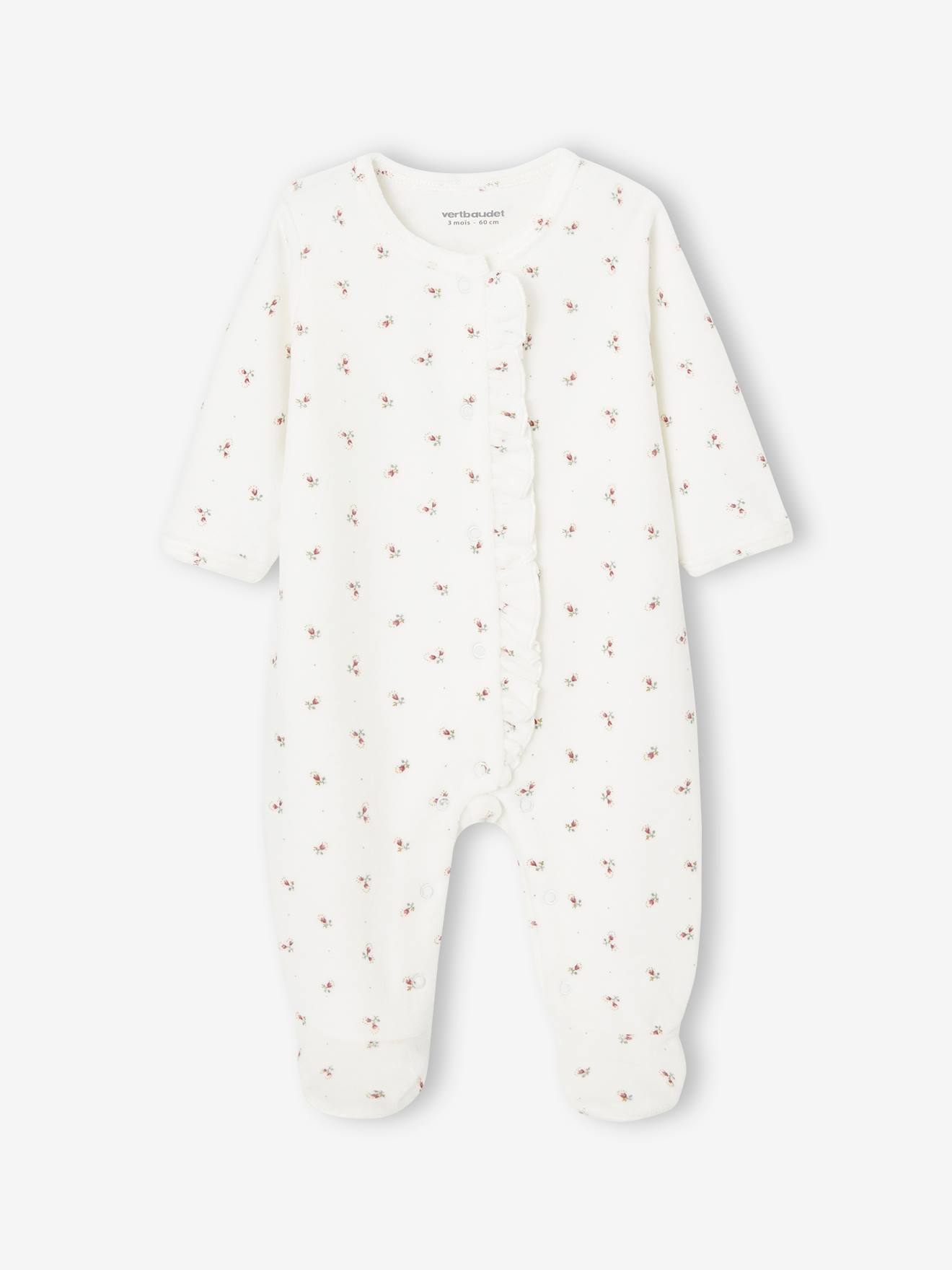 Lot de 2 pyjamas bébé fille en velours vieux rose (Vertbaudet) - Image 2