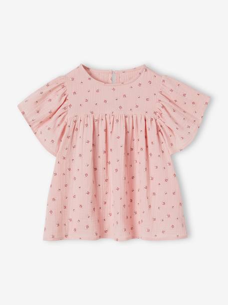 Fille-Blouse en gaze de coton bio fille manches papillon