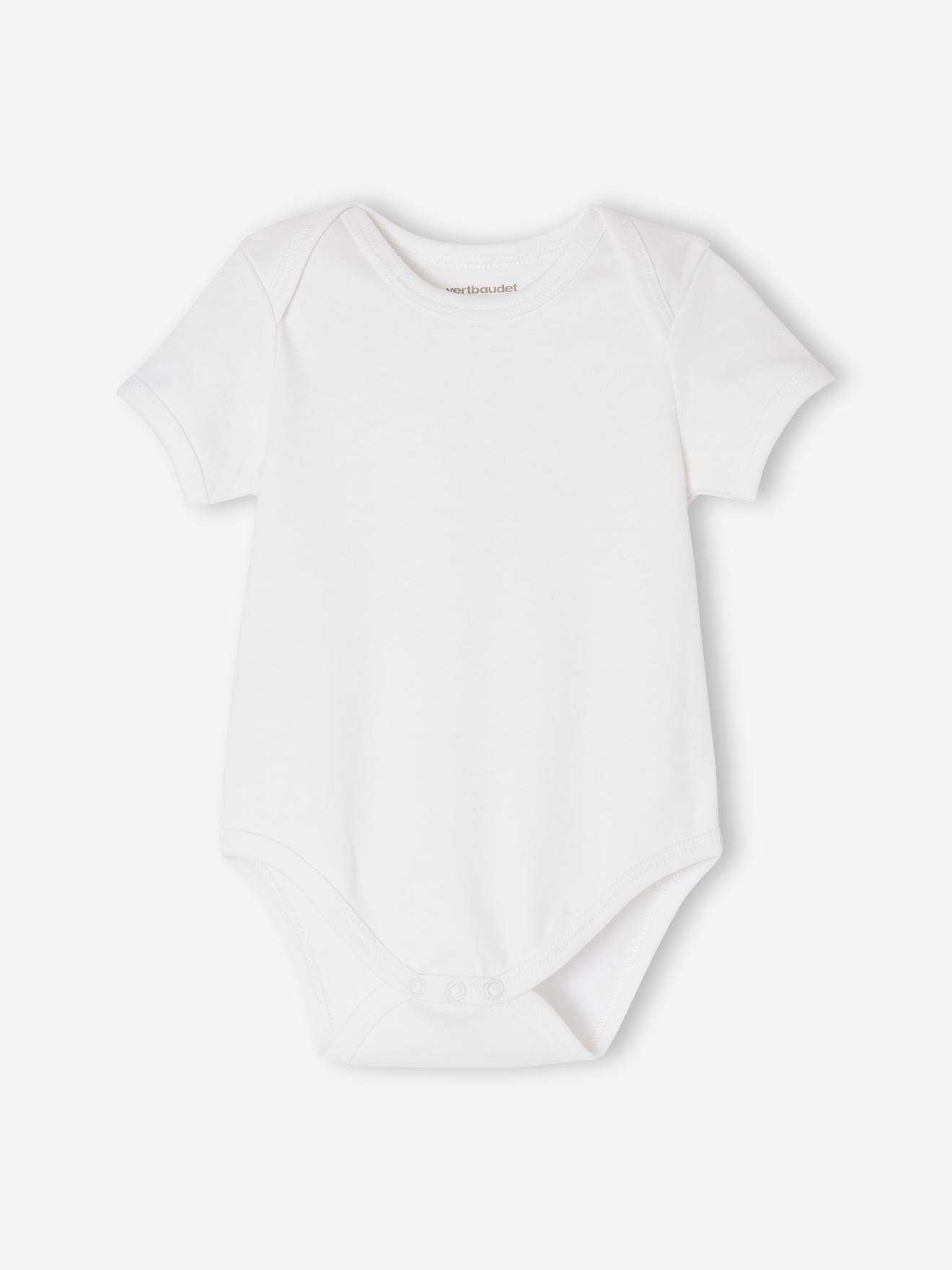 Lot de 7 bodies manches courtes emmanchure US bébé BASICS multicolore (Vertbaudet) - Image 1