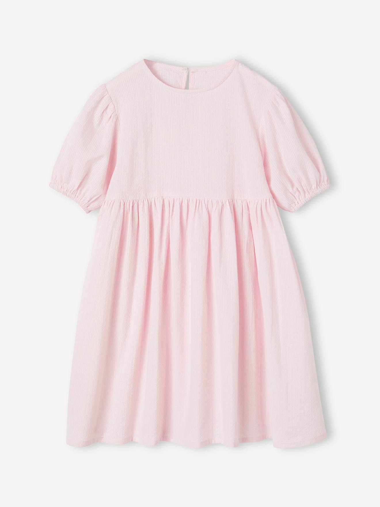 Robe en seersucker fille lilas