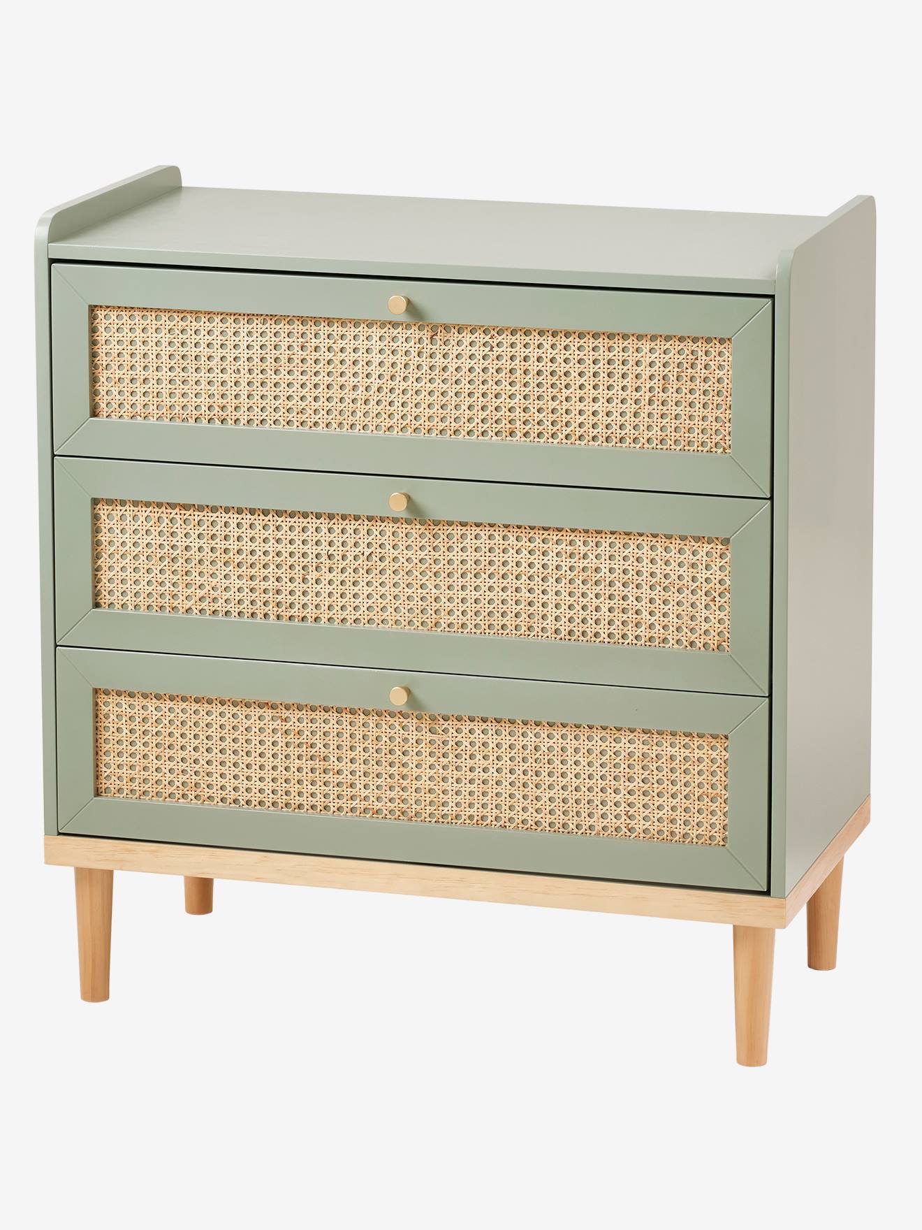 Commode en cannage POÉSIE vert