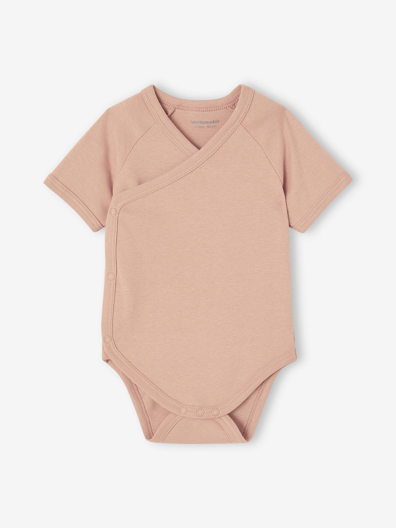 Lot de 7 bodies bébé manches courtes ouverture naissance BASICS multicolore (Vertbaudet) - Image 1