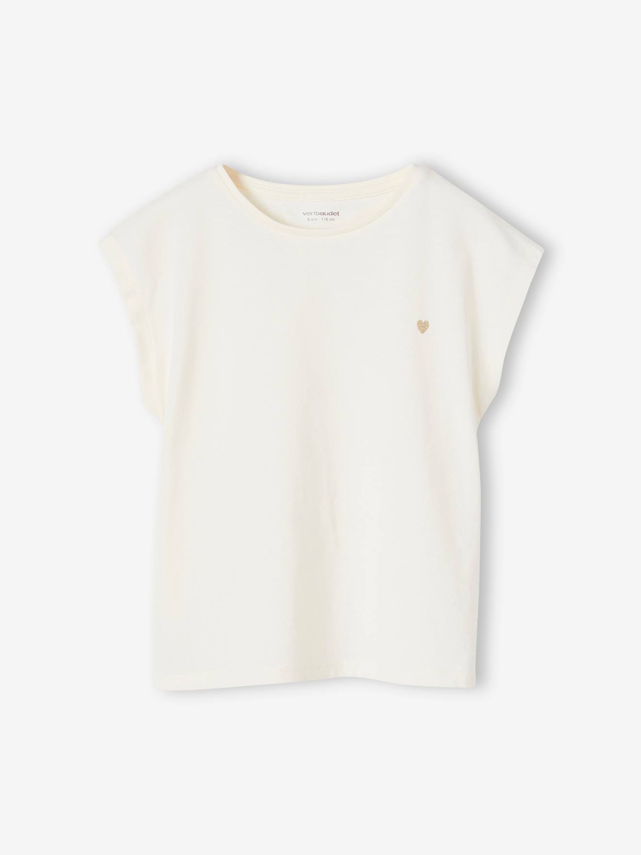Tee-shirt uni Basics personnalisable fille manches courtes écru