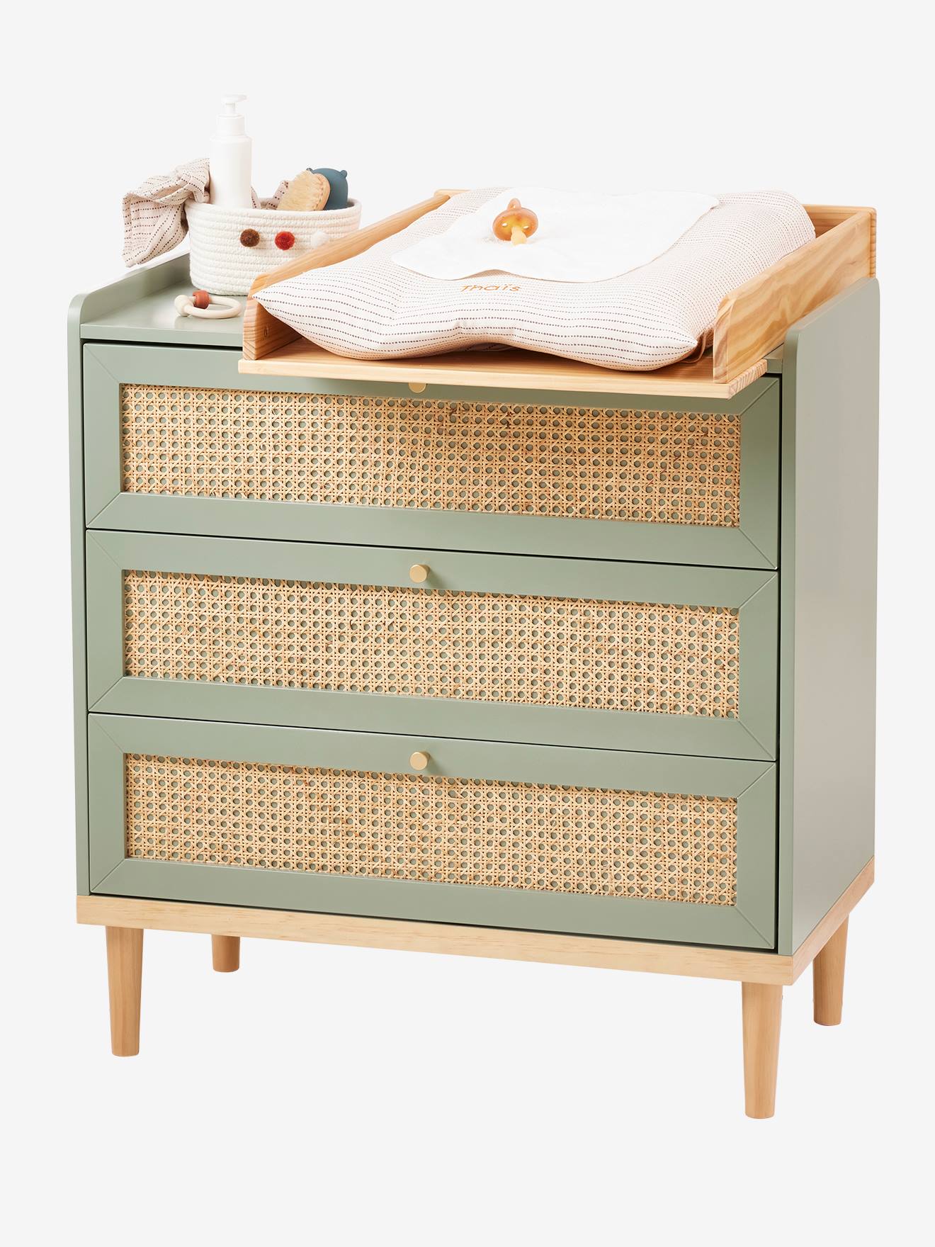 Commode en cannage POÉSIE vert (Vertbaudet) - Image 2