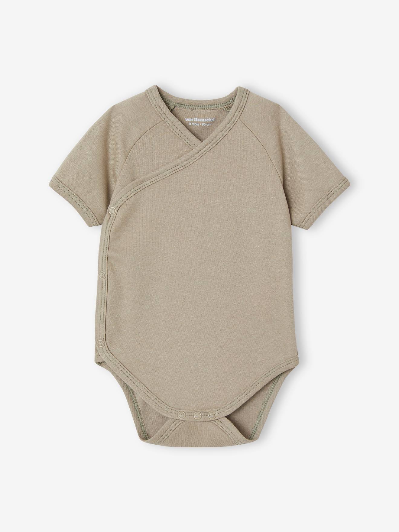 Lot de 7 bodies bébé manches courtes ouverture naissance BASICS multicolore (Vertbaudet) - Image 2