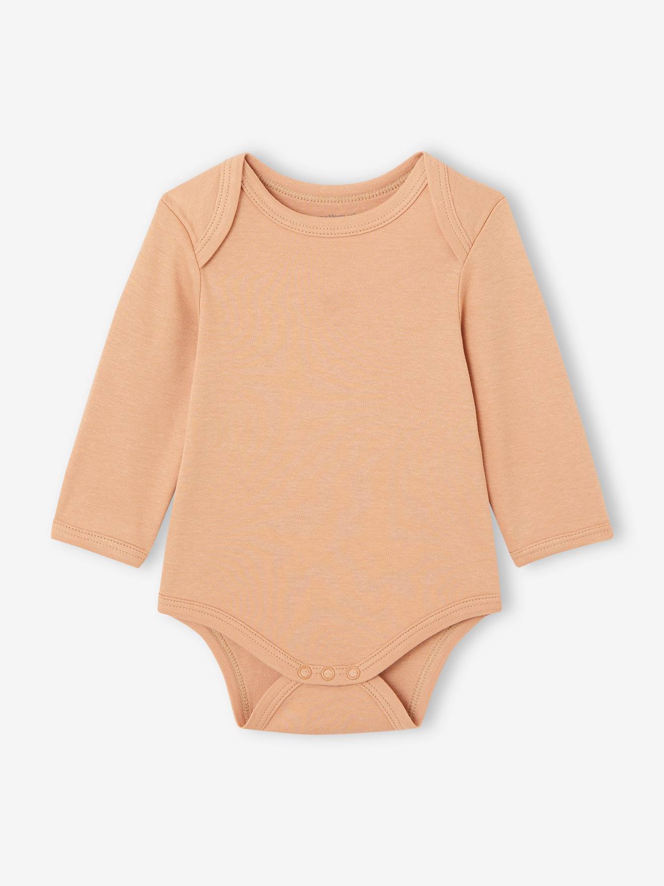 Lot de 7 bodies manches longues ouverture US bébé BASICS multicolore (Vertbaudet) - Image 2