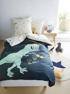 Linge de maison et décoration-Linge de lit enfant-Parure réversible housse de couette + taie d'oreiller enfant DINO RAMA Oeko-Tex®