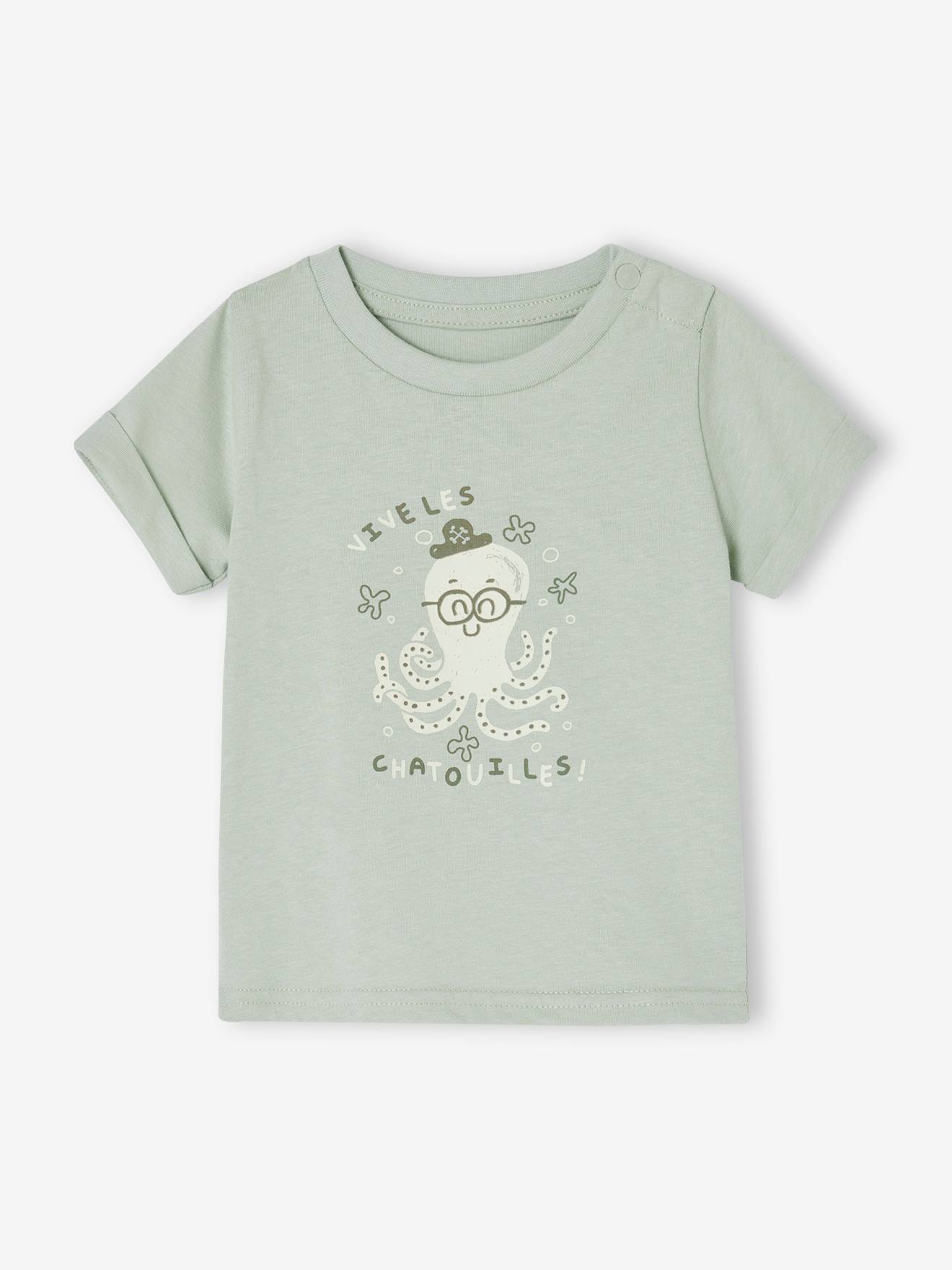 T-shirt mini totem bébé manches courtes vert d'eau