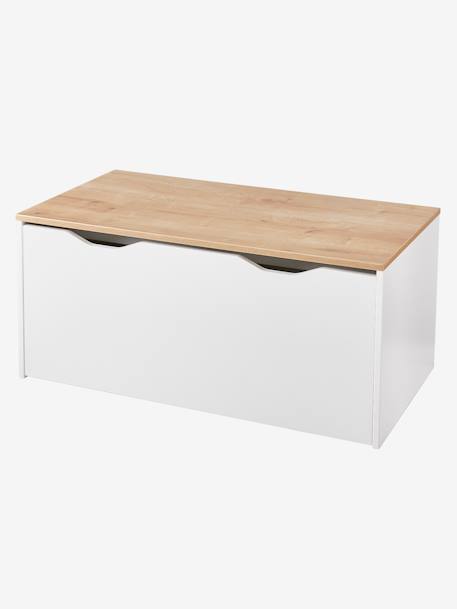 Vertbaudet - Coffre de rangement / banc à roulettes blanc