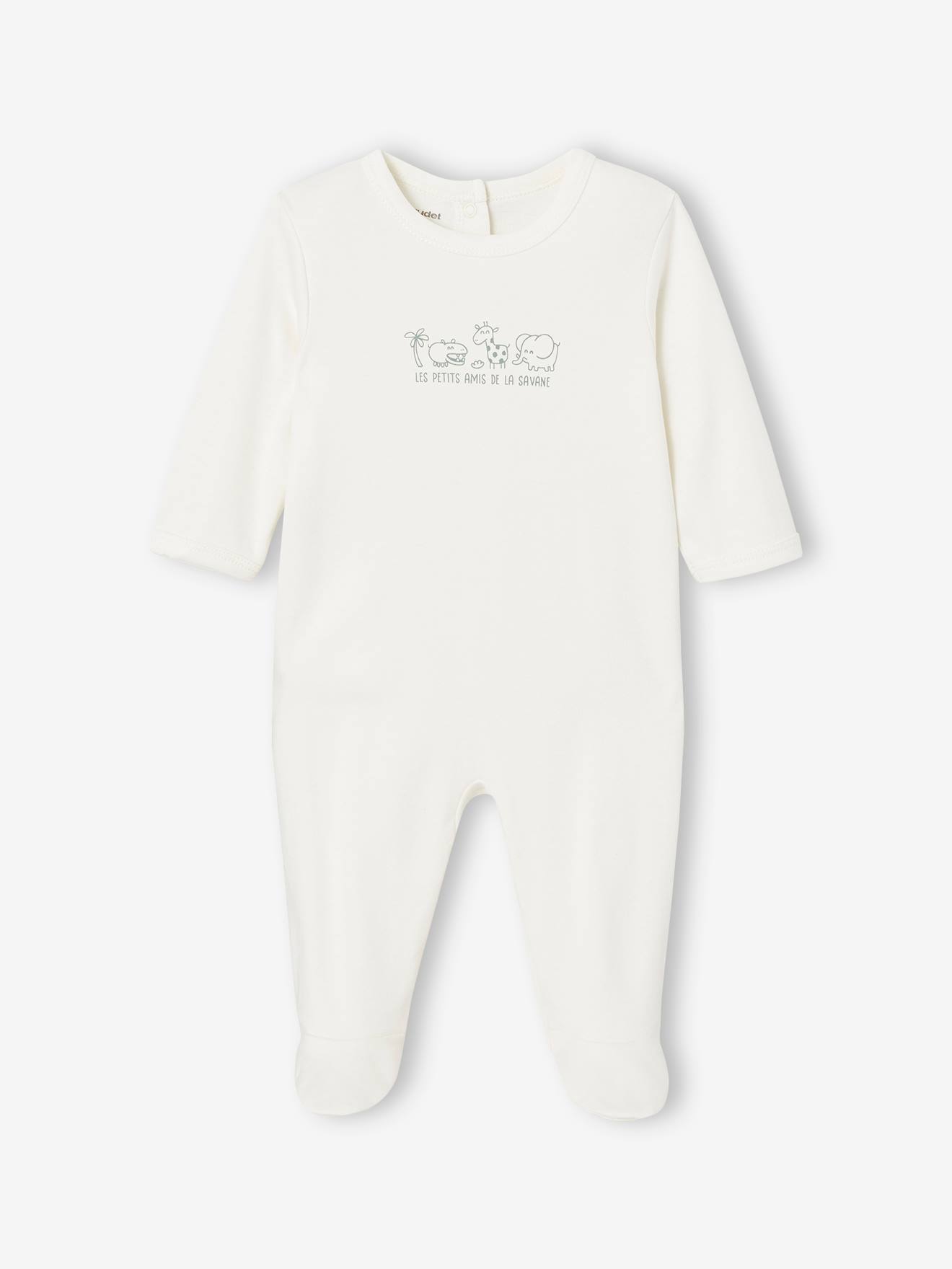 Lot de 3 pyjamas bébé mixtes en interlock BASICS bleu grisé (Vertbaudet) - Image 2