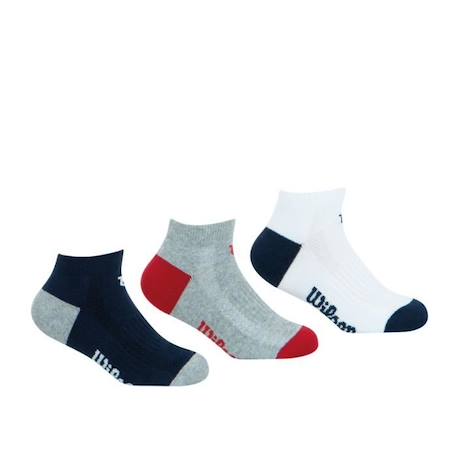 Garçon-Chaussettes basses Wilson - Lot de 3 paires - Bleu - Garçon