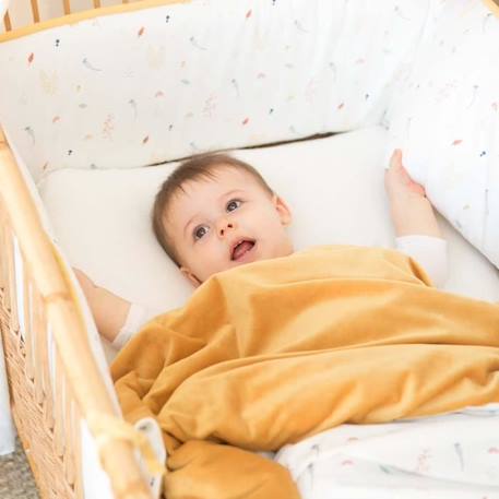 Couverture bébé en velours rebourré - Moutarde - 100 x 140 cm JAUNE 2 - vertbaudet enfant 