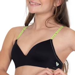 ATHENA Soutien-gorge sans armature coques fines fille Microfibre Recyclée  Noir Fille  - vertbaudet enfant