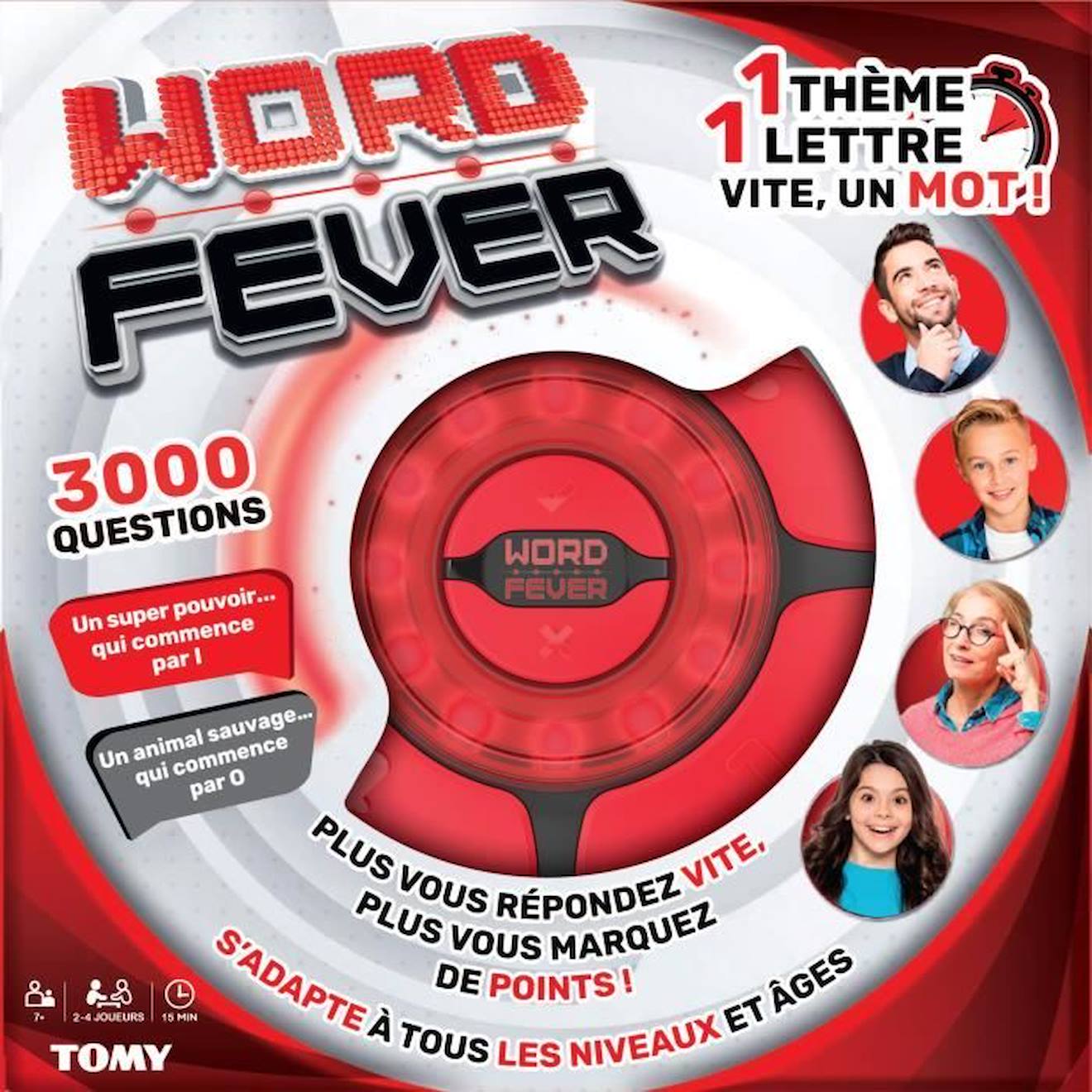 Jeu De Questions - Tomy - Word Fever - Pour Enfant De 7 Ans - Rouge Et Noir Rouge