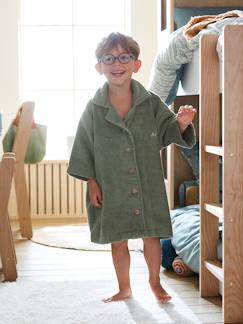 -Peignoir Oversize enfant uni avec coton recyclé, personnalisable