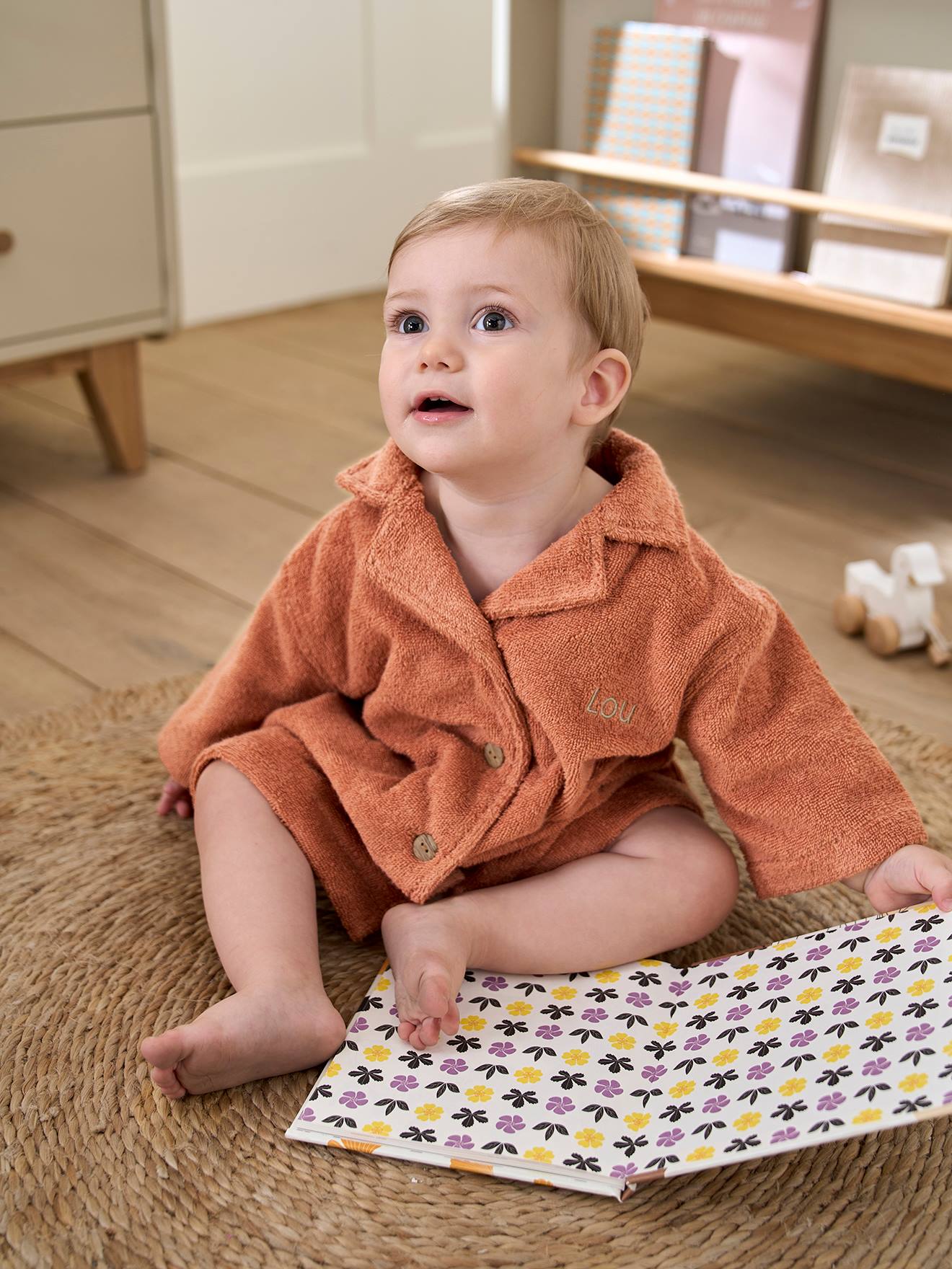 Peignoir Oversize bb uni avec coton recycl personnalisable terracotta 11 €
