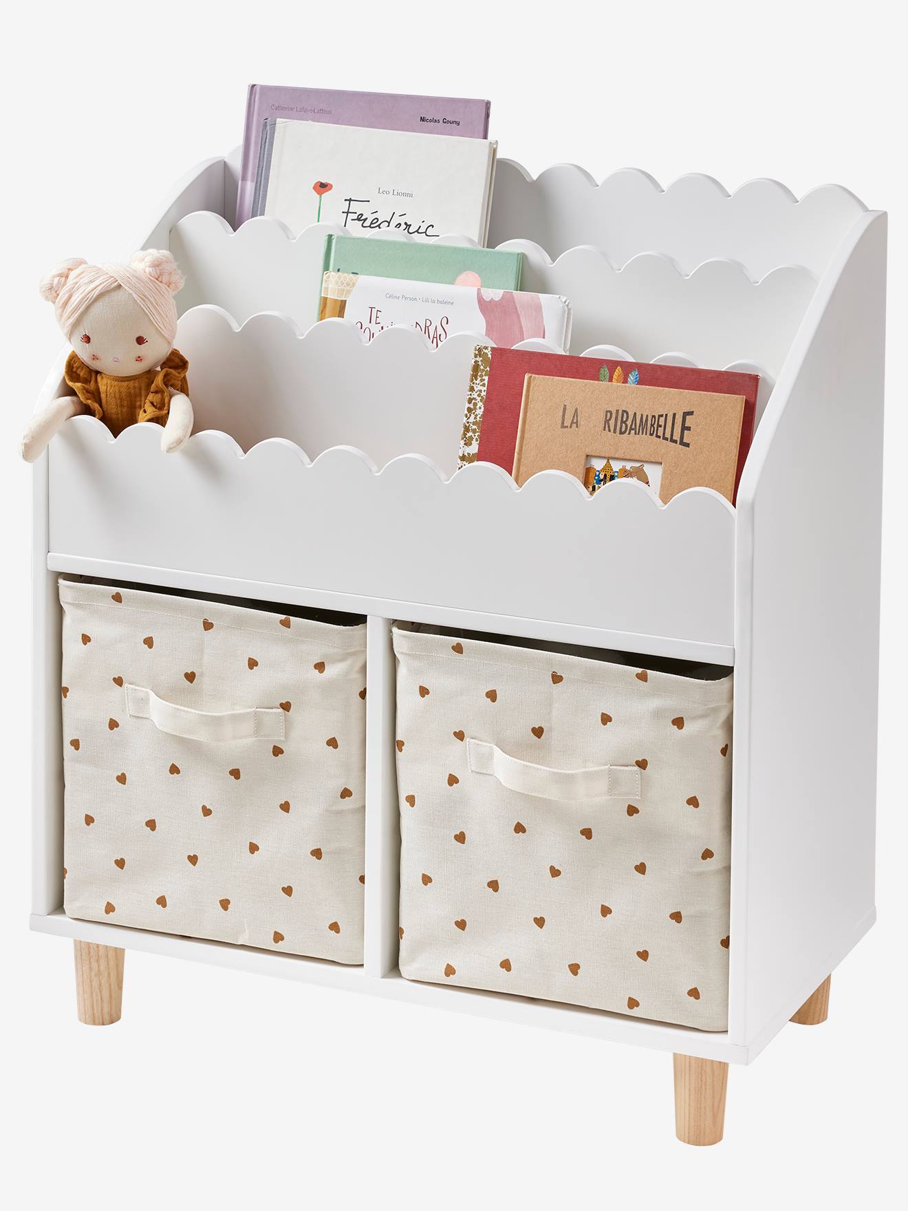 Meuble de rangement 2 cases + étagère-bibliothèque FESTON blanc (Vertbaudet) - Image 2
