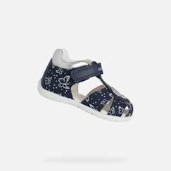 Chaussures-Sandales Enfant Geox - Elthan - Scratch - Blanc Argent - Confort exceptionnel