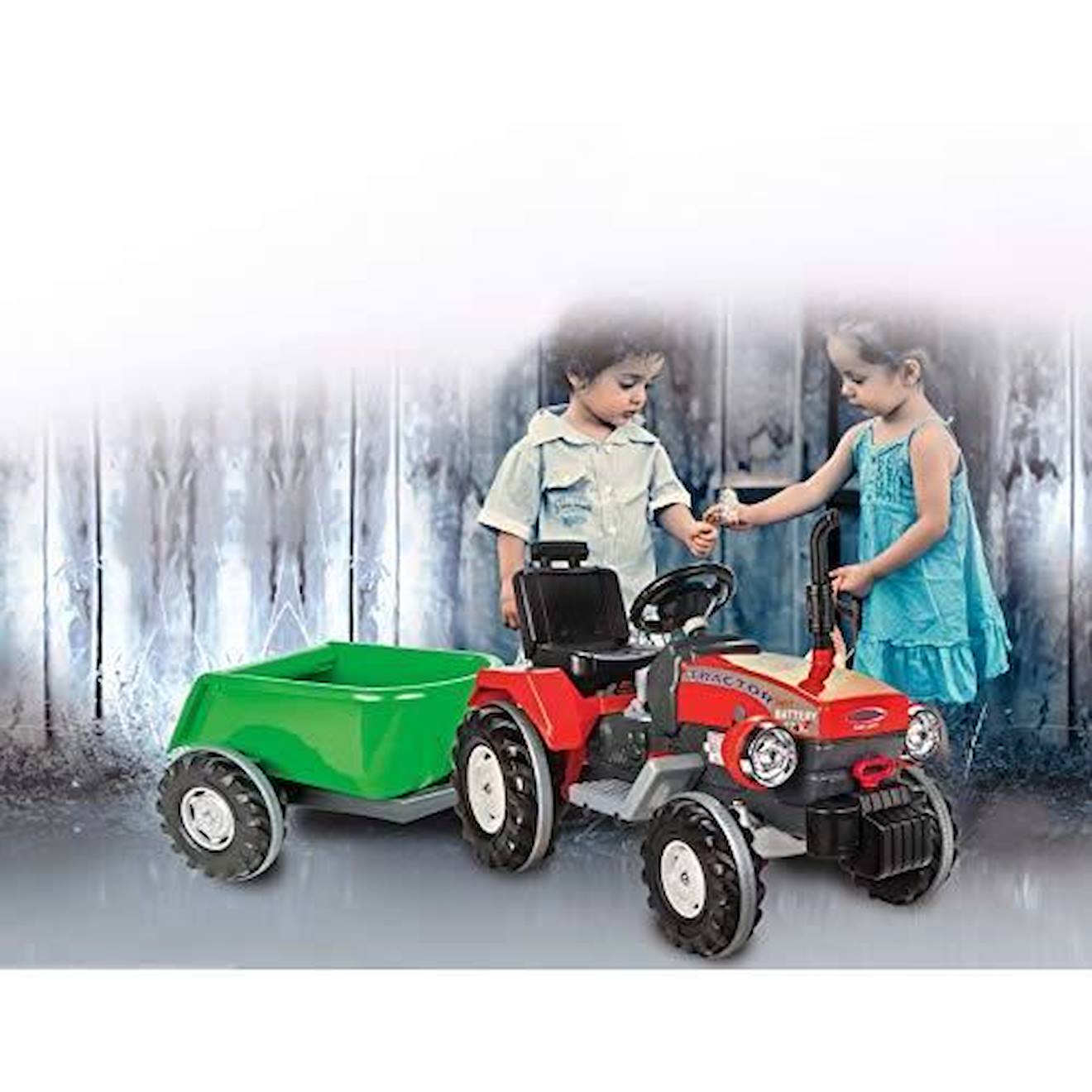 Remorque Ride-on Vert Pour Traktor Power Drag - Jamara - Convient Aux Enfants - Mixte - A Partir De 