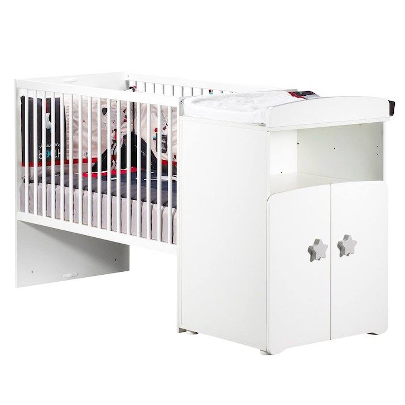 Baby Price - Lit Combiné Évolutif 120x60 En 90x190 Blanc