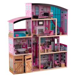 -KidKraft - Maison de poupées Shimmer en bois avec 30 accessoires inclus