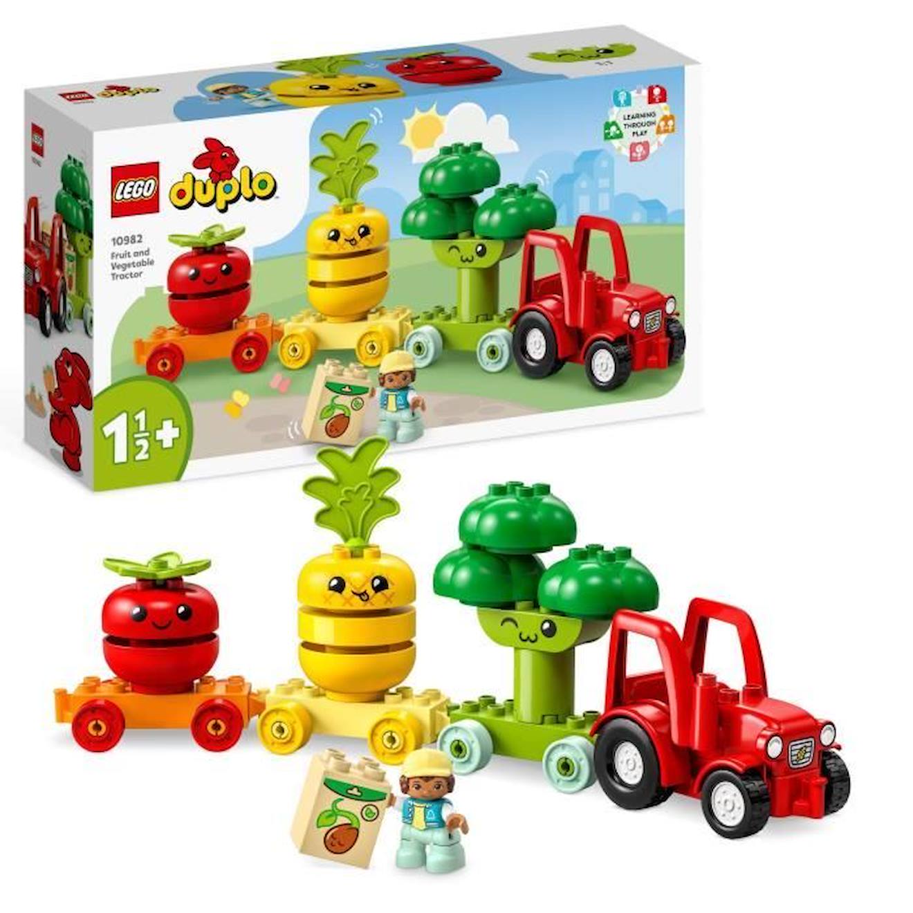 Lego® Duplo My First 10982 Le Tracteur Des Fruits Et Légumes, Jouet À Empiler Et À Trier Blanc