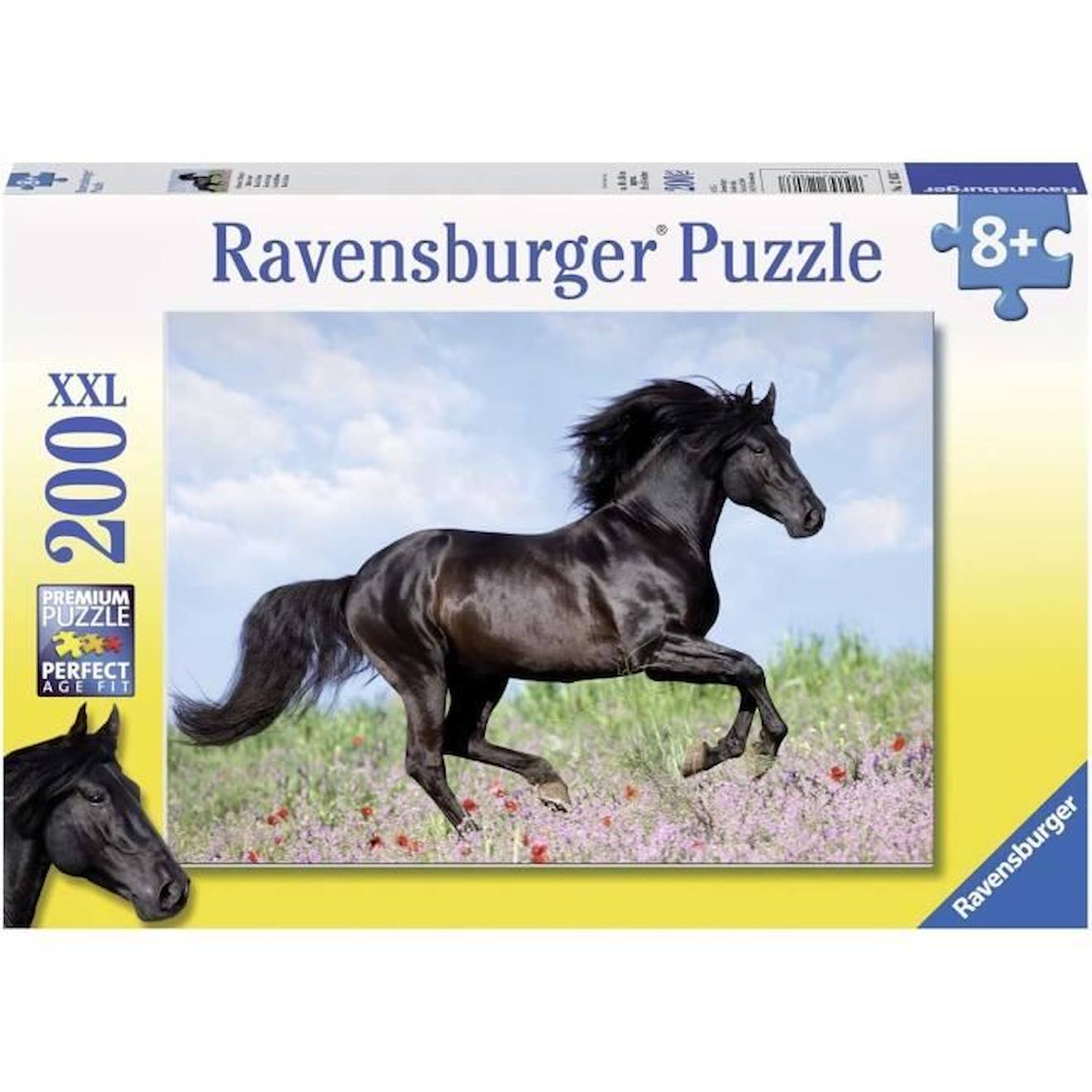 Puzzle 200 Pièces Xxl Etalon Noir - Ravensburger - Paysage Et Nature - Dès 8 Ans Bleu