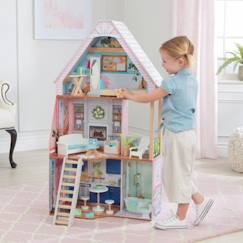 Jouet-Poupons et poupées-Poupées mannequins et accessoires-Maison de poupées en bois - KIDKRAFT - Matilda - 23 accessoires - Rose - Jouet enfant dès 3 ans