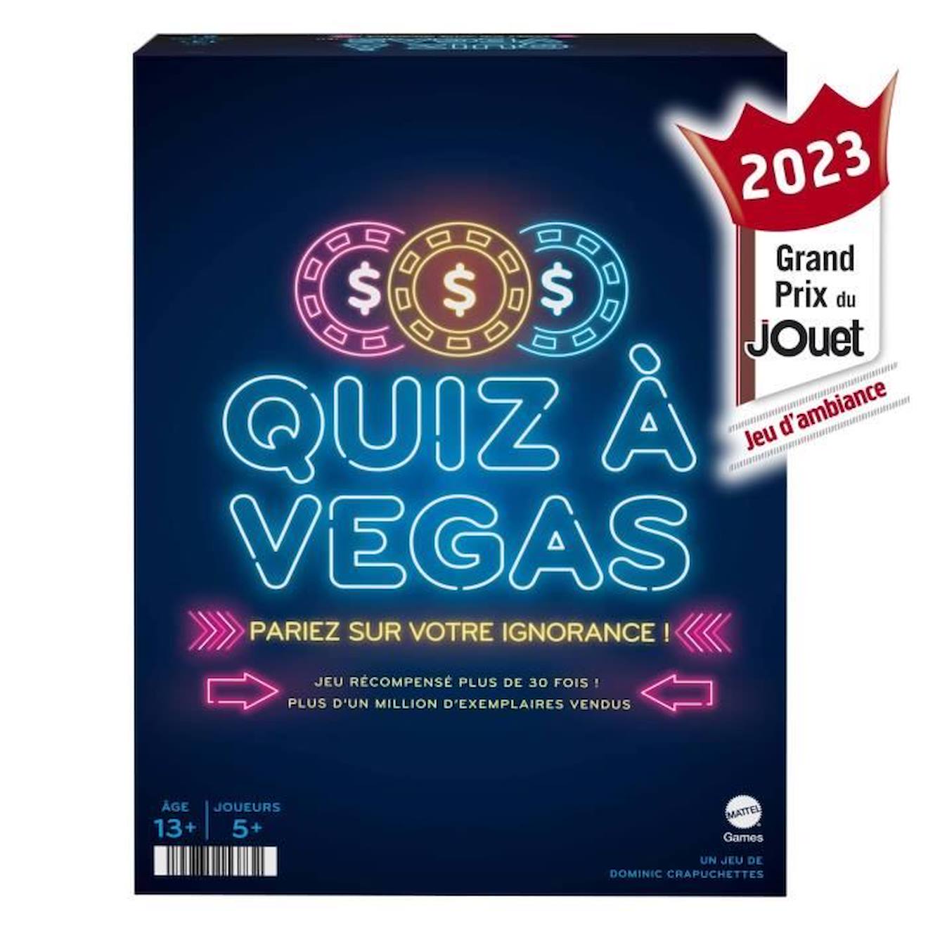 Mattel Games - Quiz À Vegas - Hny92 - Jeu De Société Bleu