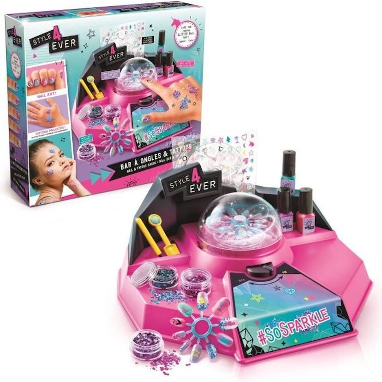 Canal Toys Ofg 163 Style For Ever - Bar À Ongles Avec Paillettes, Tatoos, Stickers Rose