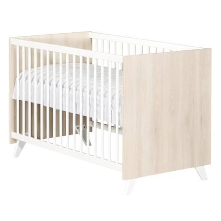 Lit bébé en bois BABY PRICE - Scandi gris - 120x60 - Sommier réglable - BEIGE 3 - vertbaudet enfant 