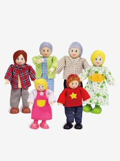 Jouet-Jeux d'imagination-Famille de 6 poupées en bois HAPE