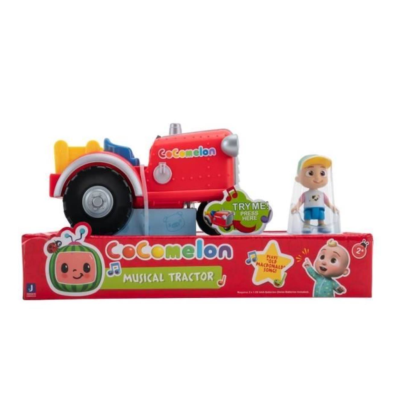 Figurine Miniature - Bandai - Cocomelon Tracteur Musical Rouge - Tracteur Musical Et Sa Figurine 7cm