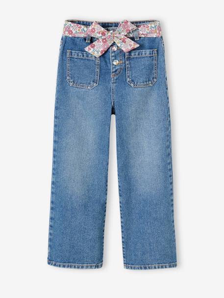 Tregging Large Fille Denim Bleu Clair Vertbaudet 12A - Taille Élastiquée Confort & Style