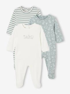 Lot de 3 pyjamas bébé mixtes en interlock BASICS  - vertbaudet enfant
