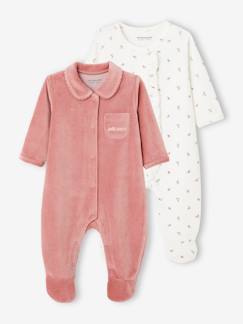 Lot de 2 pyjamas bébé fille en velours  - vertbaudet enfant