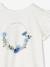 Tee-shirt couronne fleurs en relief et paillettes fille écru 4 - vertbaudet enfant 