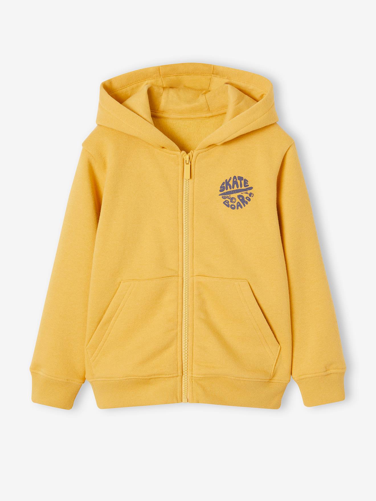 Sweat zippé à capuche Basics garçon ocre