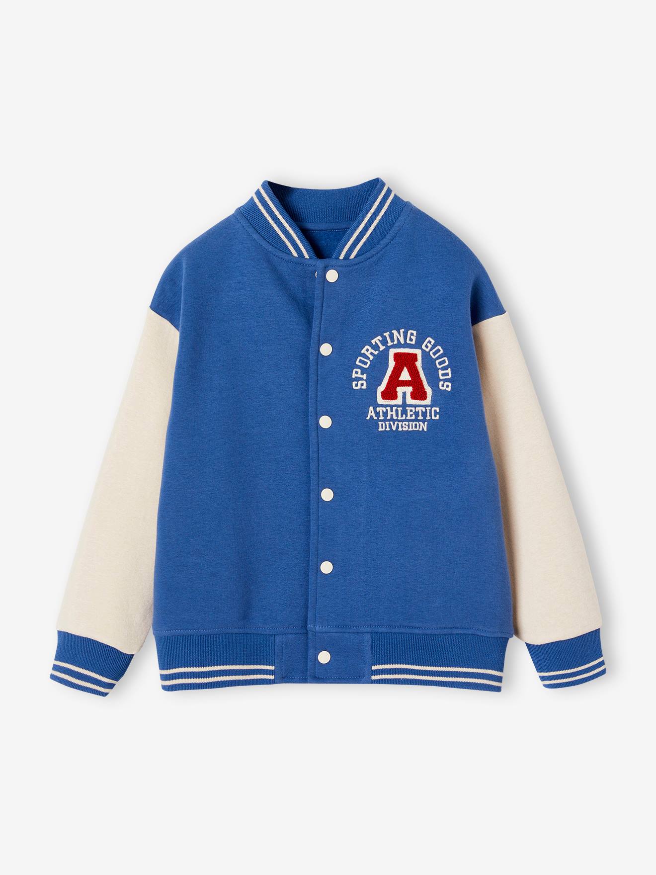 Sweat style teddy sport garçon bleu