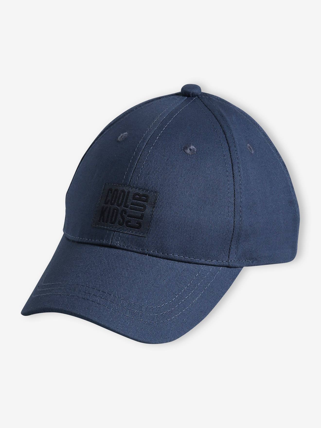 Casquette unie garçon brodée devant marine