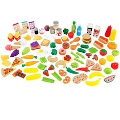 Jouet-Jeux d'imitation-KidKraft - 115 Accessoires pour cuisine enfant dont fruits légumes, pizza, gauffres factices